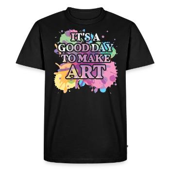 Professeur d’art Drôle de dicteur Cours d’art Cours d’art - T-shirt Premium bio Homme - noir - Devant - Nico (187cm)