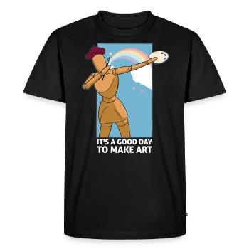 Professeur d’art Drôle de dicteur Cours d’art Cours d’art - T-shirt Premium bio Homme - noir - Devant - Nico (187cm)