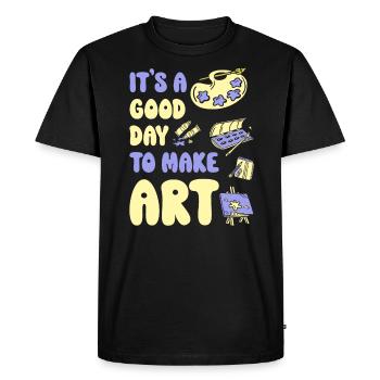 Professeur d’art Drôle de dicteur Cours d’art Cours d’art - T-shirt Premium bio Homme - noir - Devant - Nico (187cm)