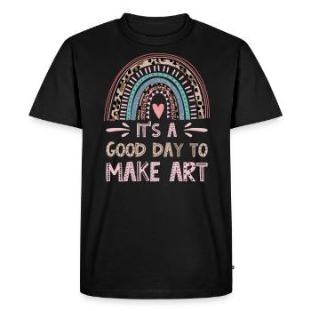 Professeur d’art Drôle de dicteur Cours d’art Cours d’art - T-shirt Premium bio Homme - noir - Devant - Nico (187cm)