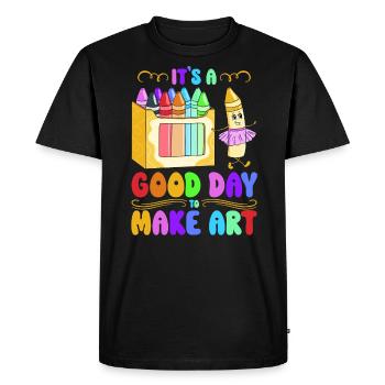 Professeur d’art Drôle de dicteur Cours d’art Cours d’art - T-shirt Premium bio Homme - noir - Devant - Nico (187cm)