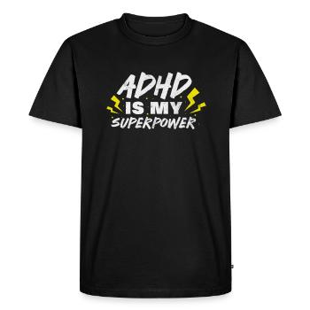 ADHD - Men's Premium Organic T-Shirt - black - Front - Nico (187cm)