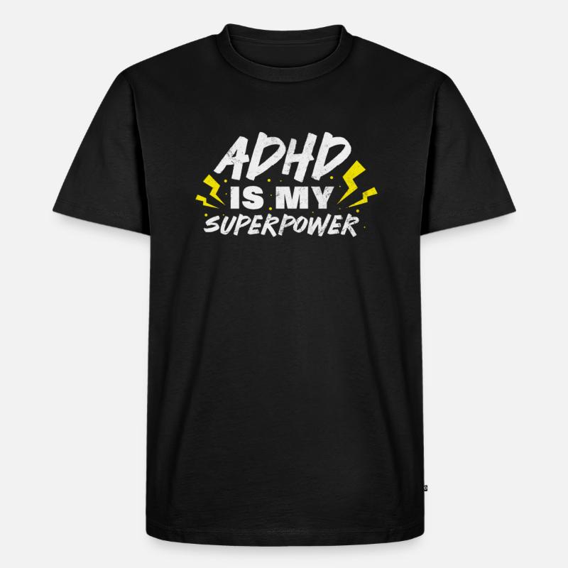 ADHS - Männer Premium Bio T-Shirt - Schwarz