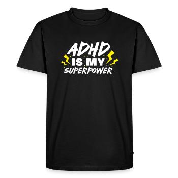 ADHD ADHD Attention Deficit Gift - Men's Premium Organic T-Shirt - black - Front - Nico (187cm)