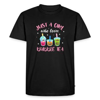 Thé à bulles - T-shirt Premium bio Homme - noir - Devant - Nico (187cm)