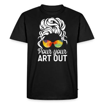 Professeur d’art Drôle de dicteur Cours d’art Cours d’art - T-shirt Premium bio Homme - noir - Devant - Nico (187cm)