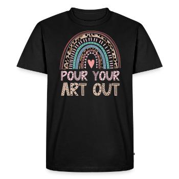 Professeur d’art Drôle de dicteur Cours d’art Cours d’art - T-shirt Premium bio Homme - noir - Devant - Nico (187cm)
