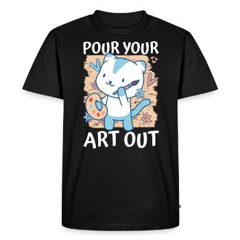 Professeur d’art Drôle de dicteur Cours d’art Cours d’art - T-shirt Premium bio Homme - noir - Devant - Nico (187cm)