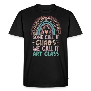 Art Teacher Funny Saying Art Course Art Class - Men's Premium Organic T-Shirt - black - Front - Nico (187cm)