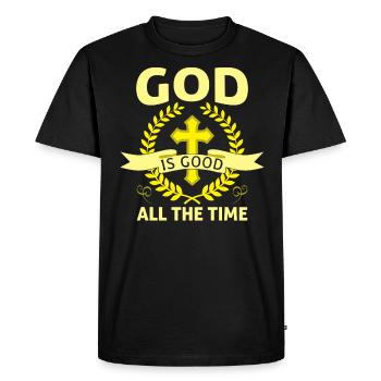 Dieu est Bon Église Foi Christianisme Saint - T-shirt Premium bio Homme - noir - Devant - Nico (187cm)