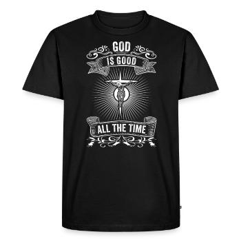 Dieu est Bon Église Foi Christianisme Saint - T-shirt Premium bio Homme - noir - Devant - Nico (187cm)