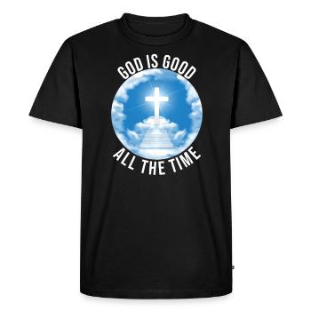 Dieu est Bon Église Foi Christianisme Saint - T-shirt Premium bio Homme - noir - Devant - Nico (187cm)