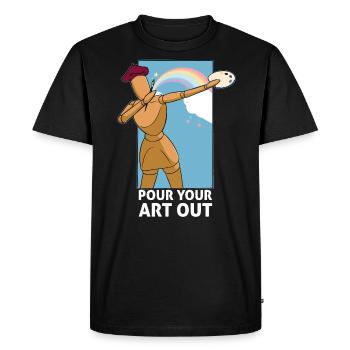 Professeur d’art Drôle de dicteur Cours d’art Cours d’art - T-shirt Premium bio Homme - noir - Devant - Nico (187cm)