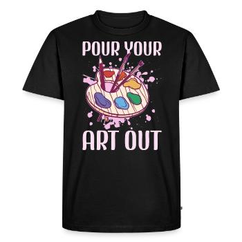 Professeur d’art Drôle de dicteur Cours d’art Cours d’art - T-shirt Premium bio Homme - noir - Devant - Nico (187cm)