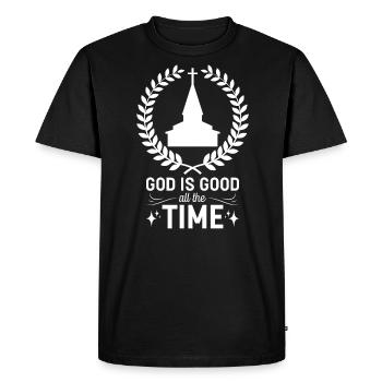 God is Good Church Faith Christianity Holy - Men's Premium Organic T-Shirt - black - Front - Nico (187cm)