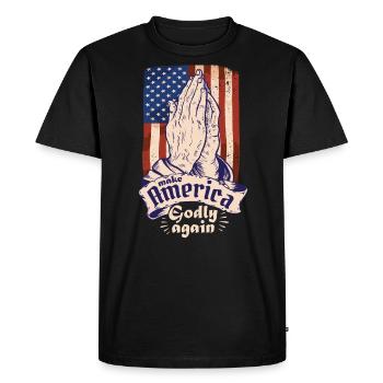 Make America Godly Again Love God's Faith - Men's Premium Organic T-Shirt - black - Front - Nico (187cm)
