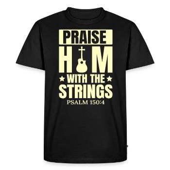 Christian Music Guitar Church Music Faith - Men's Premium Organic T-Shirt - black - Front - Nico (187cm)