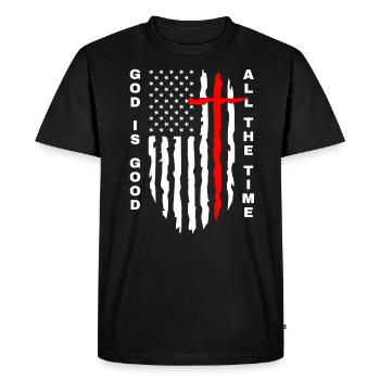 God is Good Church Faith Christianity Holy - Men's Premium Organic T-Shirt - black - Front - Nico (187cm)