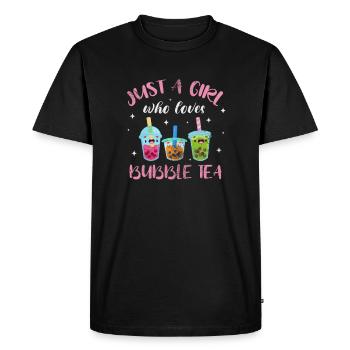 Bubble Tea Boba Tea Kawaii Cadeau - T-shirt Premium bio Homme - noir - Devant - Nico (187cm)