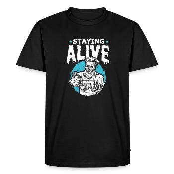 Café Halloween Caféine Espresso Barista Cadeau - T-shirt Premium bio Homme - noir - Devant - Nico (187cm)