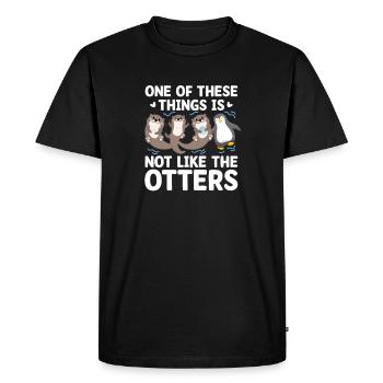Loutre de mer Loutre Cadeau de loutre - T-shirt Premium bio Homme - noir - Devant - Nico (187cm)