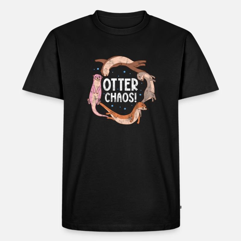 Otter - Männer Premium Bio T-Shirt - Schwarz