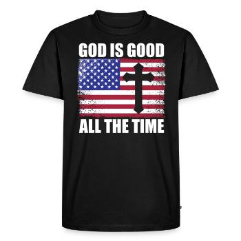 Dieu est Bon Église Foi Christianisme Saint - T-shirt Premium bio Homme - noir - Devant - Nico (187cm)