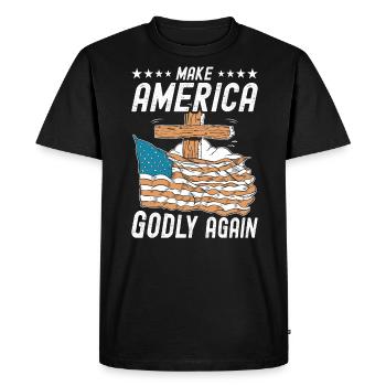 Make America Godly Again Love God's Faith - Men's Premium Organic T-Shirt - black - Front - Nico (187cm)
