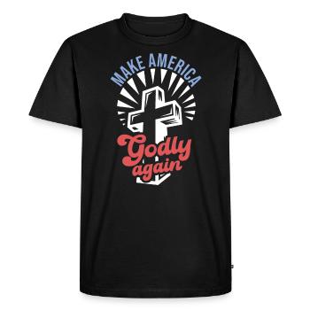 Make America Godly Again Love God's Faith - Men's Premium Organic T-Shirt - black - Front - Nico (187cm)