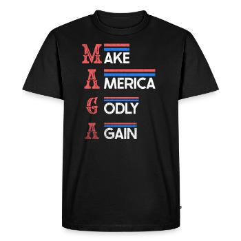 Make America Godly Again Love God's Faith - Men's Premium Organic T-Shirt - black - Front - Nico (187cm)