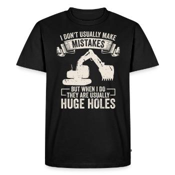 Retro Excavator Slogan Excavator Driver Construction Site - Men's Premium Organic T-Shirt - black - Front - Nico (187cm)