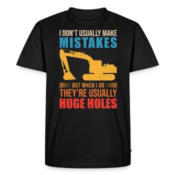 Retro Excavator Slogan Excavator Driver Construction Site - Men's Premium Organic T-Shirt - black - Front - Nico (187cm)