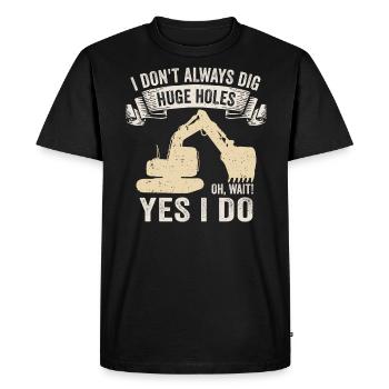 Retro Excavator Slogan Excavator Driver Construction Site - Men's Premium Organic T-Shirt - black - Front - Nico (187cm)