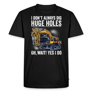 Retro Excavator Slogan Excavator Driver Construction Site - Men's Premium Organic T-Shirt - black - Front - Nico (187cm)