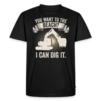 Retro Excavator Slogan Excavator Driver Construction Site - Men's Premium Organic T-Shirt - black - Front - Nico (187cm)