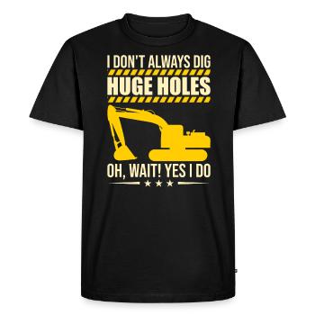 Retro Excavator Slogan Excavator Driver Construction Site - Men's Premium Organic T-Shirt - black - Front - Nico (187cm)