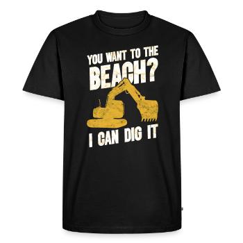 Retro Excavator Slogan Excavator Driver Construction Site - Men's Premium Organic T-Shirt - black - Front - Nico (187cm)