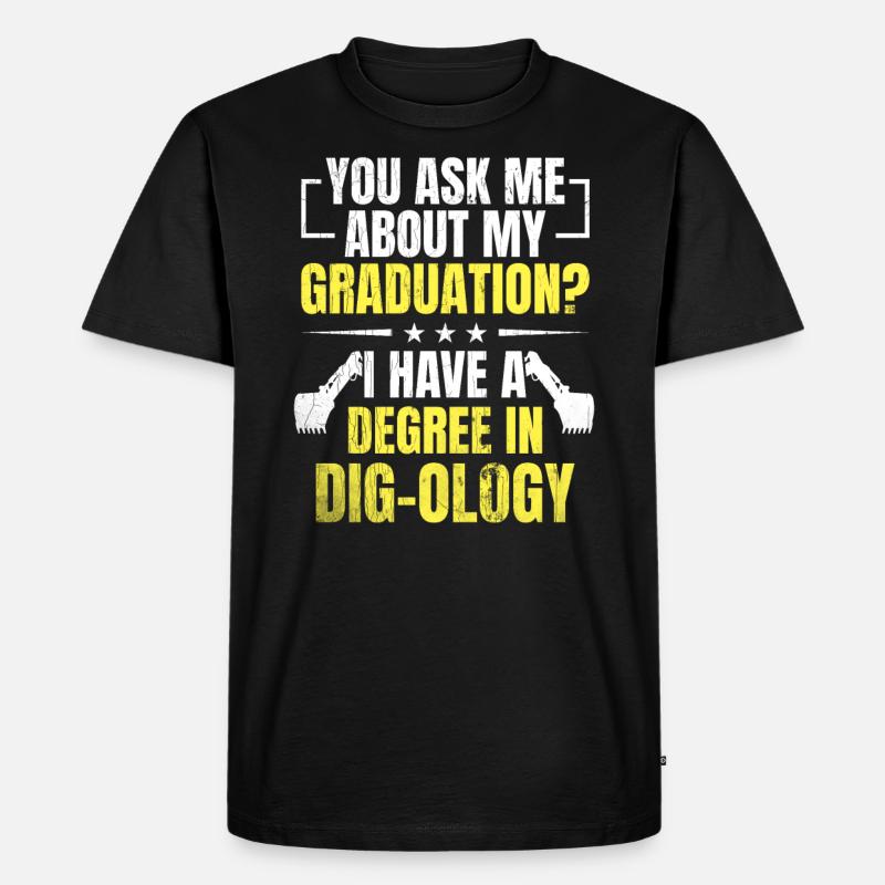 Retro Bagger Spruch Baggerfahrer Baustelle - Männer Premium Bio T-Shirt - Schwarz