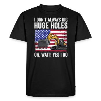 Retro Excavator Slogan Excavator Driver Construction Site - Men's Premium Organic T-Shirt - black - Front - Nico (187cm)