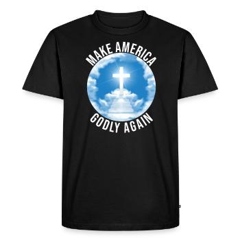 Make America Godly Again Love God's Faith - Men's Premium Organic T-Shirt - black - Front - Nico (187cm)