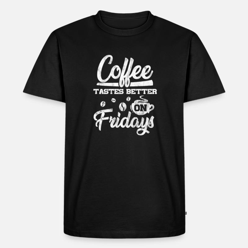 Kaffee - Männer Premium Bio T-Shirt - Schwarz
