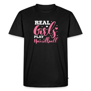 Handball - T-shirt Premium bio Homme - noir - Devant - Nico (187cm)