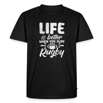 Club de rugby Équipe de rugby Football Sport Cadeau - T-shirt Premium bio Homme - noir - Devant - Nico (187cm)