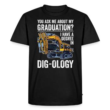 Retro Excavator Slogan Excavator Driver Construction Site - Men's Premium Organic T-Shirt - black - Front - Nico (187cm)