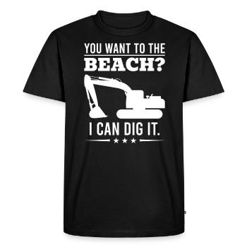 Excavatrice rétro Dire conducteur d’excavatrice Chantier - T-shirt Premium bio Homme - noir - Devant - Nico (187cm)