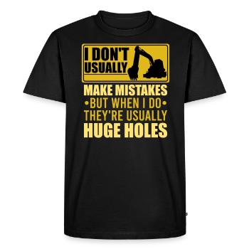 Retro Excavator Slogan Excavator Driver Construction Site - Men's Premium Organic T-Shirt - black - Front - Nico (187cm)