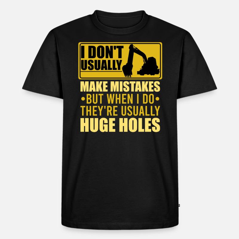 Retro Bagger Spruch Baggerfahrer Baustelle - Männer Premium Bio T-Shirt - Schwarz