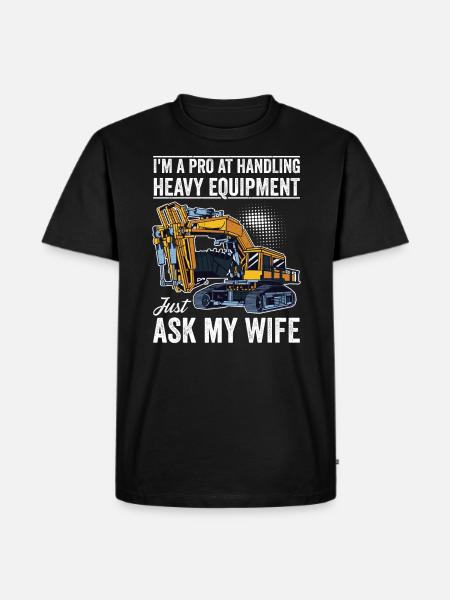 Retro Bagger Spruch Baggerfahrer Baustelle - Männer Premium Bio T-Shirt - Schwarz