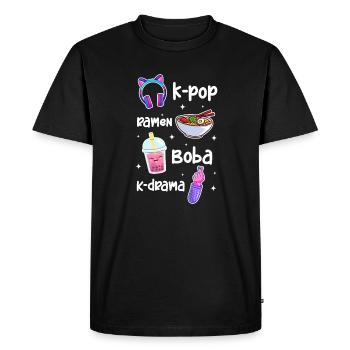 Thé à bulles - T-shirt Premium bio Homme - noir - Devant - Nico (187cm)