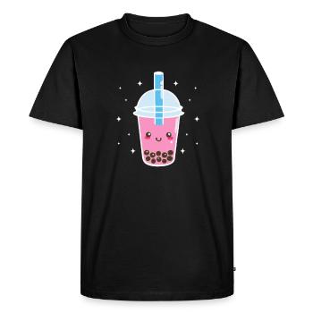Thé à bulles - T-shirt Premium bio Homme - noir - Devant - Nico (187cm)